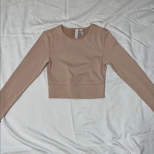Long Sleeve Ribbed Crop Top